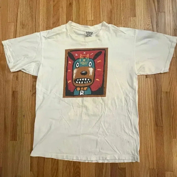 VINTAGEx 90s Gary Baseman Dog Art Shirt XL Wildwood Productions - Picture 2 of 8
